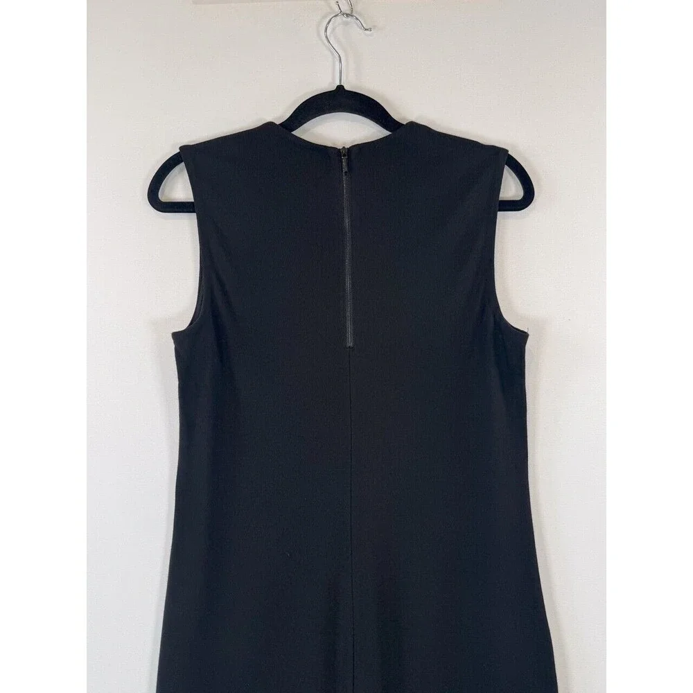 Vince Womens Dress Black Sheath Midi Sleeveless Knit Zip Back Stretch Large - Picture 9 of 10